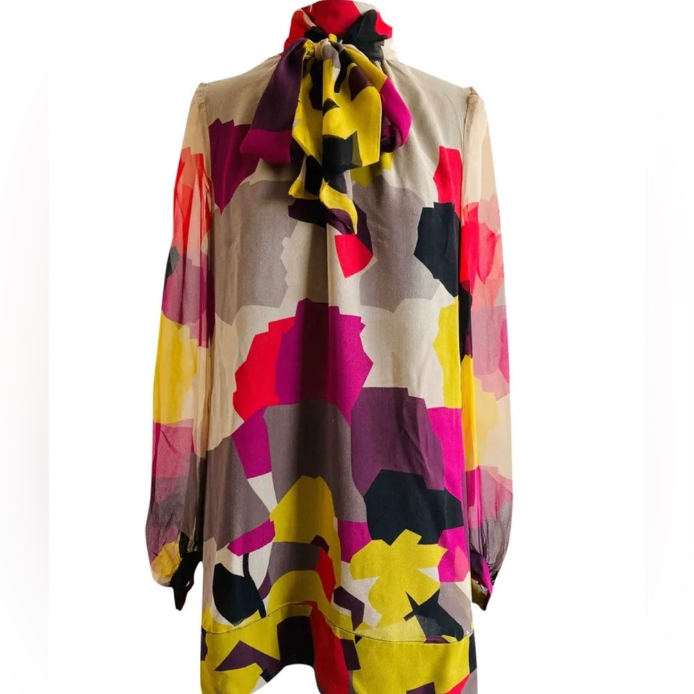 French Connection Women’s Silk Mini Multiprint Dress